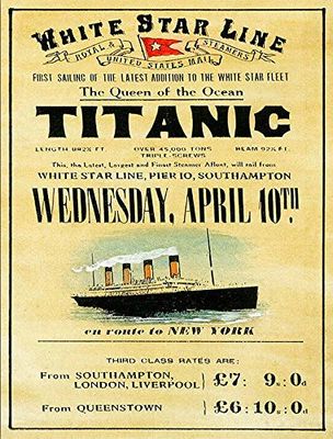 Vintage Retro Titanic geïnspireerde film 1912 schip Atlantische witte ster man grot pub schuur bar nieuwigheid geschenk aluminium metalen tin muur decor teken