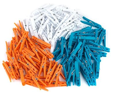 Beldray LA033376TQ Clothes Pegs – 100 Pack Indoor/Outdoor Laundry Clips for Washing Line, Garden, Airer, Strong Recycled Plastic Ultra Secure Grip Peg Set, Rust & Moisture Resistant, Assorted Colours