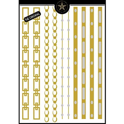 The Glam Tattoo Company – Tatouages métalliques temporaires, Couleur Or (Communication Grafica 2016 GT39)