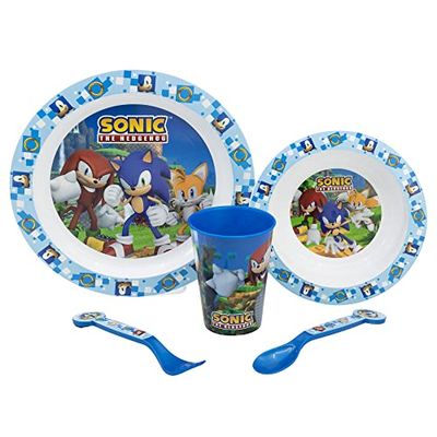 SET DE TABLE POUR ENFANTS 5 PIÈCES. ASSIETTE, BOL, VERRE 260ML ET COUVERTS. SANS BISPHÉNOL A ET COMPATIBLE AVEC LE MICRO-ONDES. | SONIC