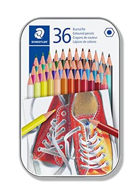 STAEDTLER 175 M36 ST Lápices de colores con forma hexagonal, Caja con 36 colores Variados