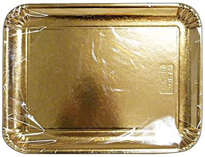 Set 40 dienblad papier rechthoekig goud 31 x 42 cm. * 2 stuks 63076. Reservoir voor de keuken.