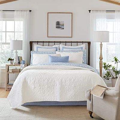 Laura Ashley Felicity Quilt Set, White, Coppia