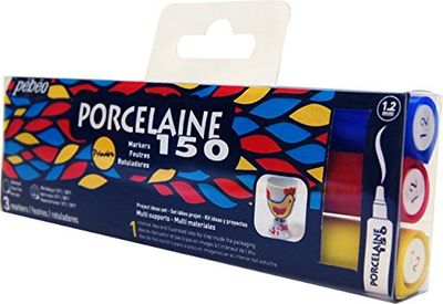 Pébéo Porcelaine Etui de 3 feutres Couleurs Primaires Pointes Normales Assorties