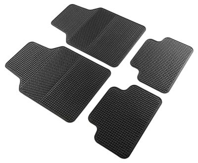 Walser Conjunto de tapetes de borracha universais EVO, tapetes antiderrapantes de 4 peças, tapetes cortados à medida para carros preto 28038