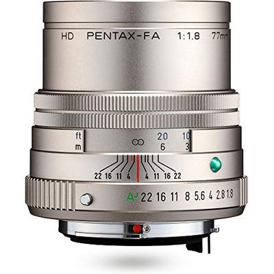 HD PENTAX-FA 77mmF1.8 Beperkte Zilveren Beperkte Middelgrote telephoto prime lens, High-performance HD coating, SP coating, Ronde diafragma, Machinaal aluminium lichaam