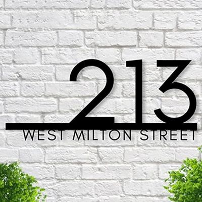 Moderna casa residenziale segno Indirizzo Placca Outdoor Mailbox fai da te Numero civico Piastre di porta Custom House Street Name Signs (50x25cm, Bianco)