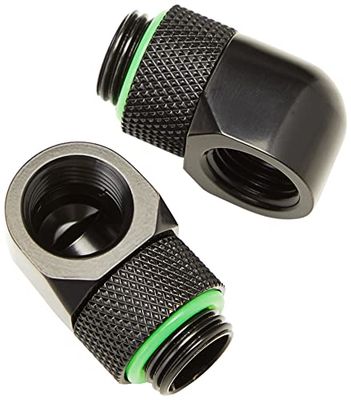 Corsair Hydro X Series, Lot de Deux Embouts Rotatifs 45° (Filetages G1/4” BSPP Standards, Mécanisme de Rotation Parfaitement Étanche, Optimisés pour les Débits Élevés) Noir