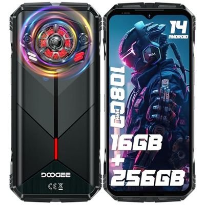 DOOGEE S Punk Rugged, Android 14 (2024), 16 GB + 256 GB, niezniszczalny telefon, światła 126 dB, 10800 mAh (33 W), 6,58" FHD+, 50 MP, kamera 4G, Dual SIM/NFC, IP68/IP69K, odporny na wstrząsy telefon