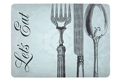 Premier Housewares 1203682 Let's Eat Placemats, Cork, Green, 29 x 0.69 x 22 cm