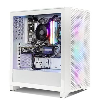 PC GAMNG - PC Gamer iCUE AMD 4060v2 White - AMD - Corsair 3000D RGB White - Mere-kort ASUS Prime A520 II WiFi - Corsair Vengeance 2X8GB DDR4 3600-1 TB SSD - Windows 11 Pro