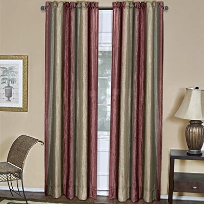 Ombre Panel Light Filtering Semi-Sheer Window Curtain - 63 Inch Length, 50 Inch Width - Burgundy- Light Filtering Soft Polyester Drapes for Bedroom Living & Dining Room by Achim Home Decor