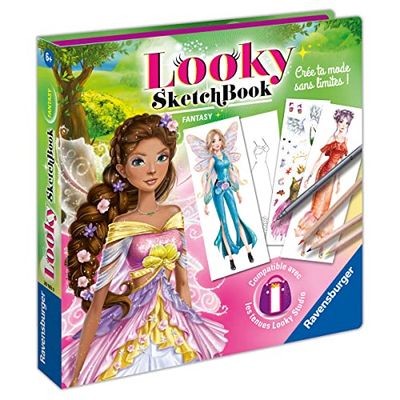 Ravensburger – Looky Sketch book – Fantasy – Tempo libero – Disegno di moda – Stilismo – Attività rilassante e creativa – Da 6 anni – 20183, bianco