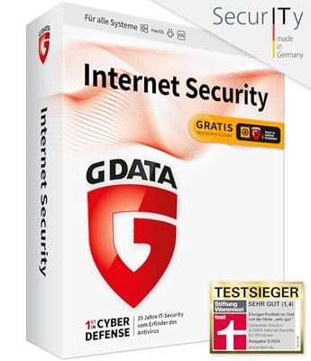 G DATA Internet Security 2022 | 3 appareils - 1 an | Programme antivirus avec contrôle parental | PC, Mac, Android, iOS | DVD | avec cache webcam | mises à jour futures incluses