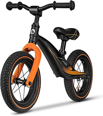 Lionelo Bart Tour, Bici Unisex-Baby, Nero-Arancione, 35