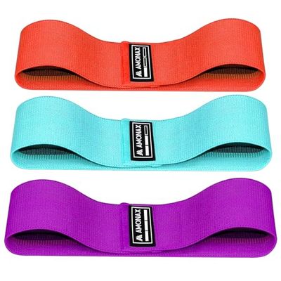 Amonax Stoffen weerstandsbanden voor dames, duurzame elastische banden voor gewichtsverlies training, fitnessaccessoires voor benen en billen (Veelkleurige set)