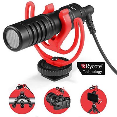 JOBY Wavo Mobile Microfono Compatto da Fotocamera con Supporto Antivibrazioni Rycote, Protezione Antivento Deadcat per Smartphone, Microfono Smartphone, CSC, Camcorder, Vlogging, Youtube