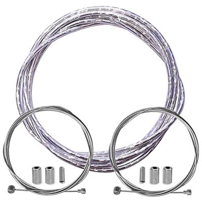 cyclingcolors fietsremhuls met kabel eindkappen kit voor achter compatibel met Shimano Sram cyclus stad weg mountainbike insert performance kabel (laser zilver)