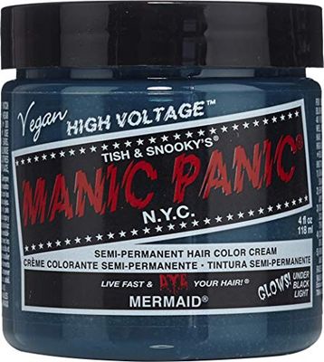 Manic Panic Mermaid Classic Creme, Vegan, Cruelty Free, Blue Semi Permanent Hair Dye 118 ml