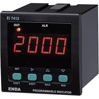 Enda ei7412-sm-as12 SW pantalla LED universal ei7412 0 – 20 mA/4 – 20 mA/0 – 1 V/0 – 10 V Dim. instalación 68 x 68 mm