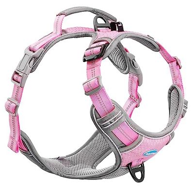 ThinkPet No Pull Harness Harnais de Sport Respirant avec poignée - Gilet de sécurité pour Chien rembourré réfléchissant Harnais réglable, Clip arrière/Avant pour Easy Control