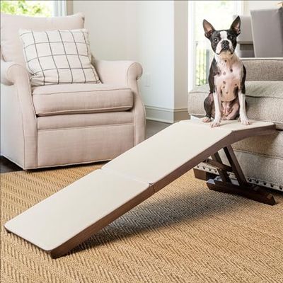 PetSafe CozyUp - Rampa pieghevole in legno per cani, per divani e divani, rampa per interni per animali domestici, supporta fino a 45,4 kg, tappeto antiscivolo, pieghevole per una facile