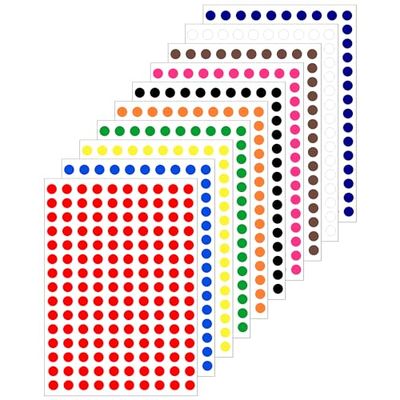 3000 pegatinas de puntos, calcomanías de puntos de colores redondos con 10 calcomanías circulares de colores surtidos autoadhesivas para eventos, actividades, escuelas, codificación, manualidades,