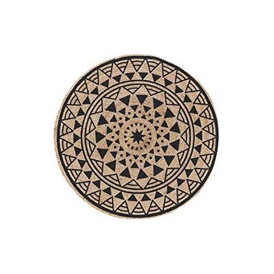 Douceur d'Intérieur Tappeto Deco Rotondo, Nero, (0) 90 CM