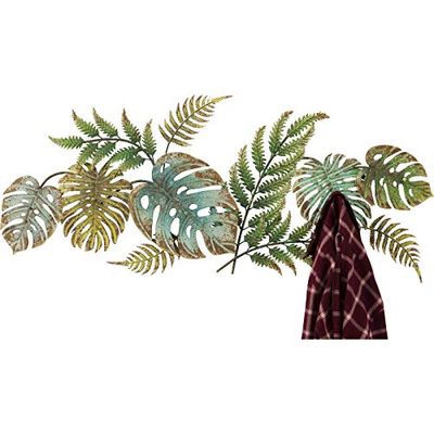 Kare Design cabide de parede Jungle Party Colore, armário de barra de 6 ganchos, verde, 43 x 107 cm, entrada