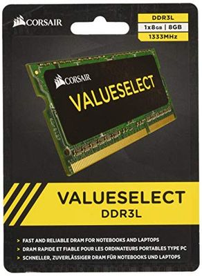 Corsair Value Select SODIMM 8GB (1x8GB) DDR3L 1333MHz C9 Memory for Laptop/Notebooks - Black