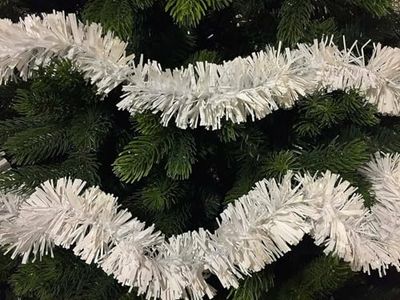 Dmora - Décoration de Noël Oberaar, Ornement de Noël, Ornement de fête, Décoration Festive, Made in Italy, 1000x8 h8 cm, Blanc