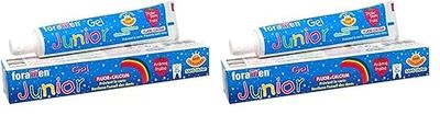 Pasta de Dientes Infantil con sabor a Fresa Junior · Fluor + Calcio que previene la Caries y Fortalece el Esmalte · Dentífrico Infantil para Prevenir la Caries · Sin Gluten (Paquete de 2)