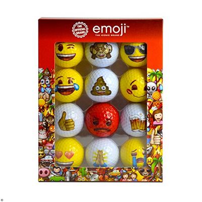 Emoji Bolas de golfe divertidas com emoticons, produto oficial (embalagem de 12)
