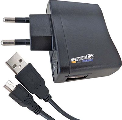 KEEPDRUM BS510 USB nätdel laddare 1 000 mA + 1,5 m mini-USB till USB-A-kabel