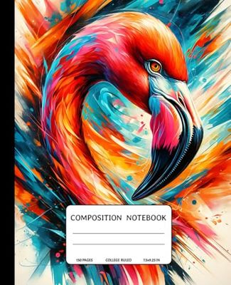 Composition Notebook: A Colorful Flamingo-Themed: 150 College-Ruled Pages | 7.5 x 9.25 Inches | Vibrant Flamingo Cover for School, College, Work, and Creativity