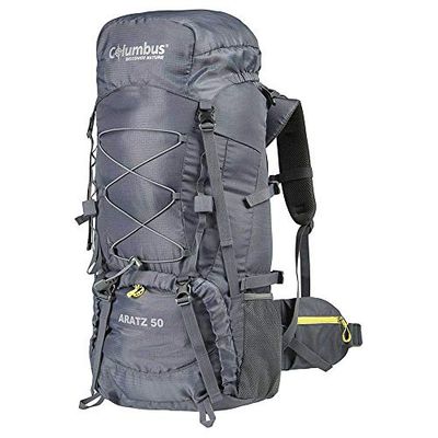 COLUMBUS Aratz 50 l Gris avec Housse de Pluie Sac à Dos Mixte