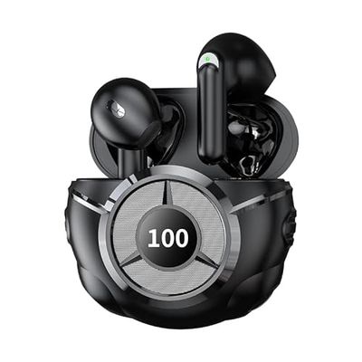 Tiyik Draadloze hoofdtelefoon, Bluetooth X35, draadloos, met microfoon, touch-bediening, 40 uur afspelen, IPX7, waterdicht in in-ear hoofdtelefoon, zwart