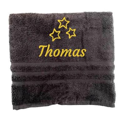 Asciugamano personalizzato con nome splendidamente ricamato Asciugamano da bagno Asciugamano in cotone 100% Asciugamano da bagno con nome (100 x 50 cm, Stelle)