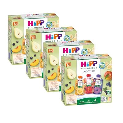 Hipp Biologique Gourdes Multipack SMOOTHIES 3 Variétés dès 12 Mois 32 Gourdes de 120 ml
