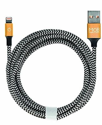 Cavo Lightning Usb Ricarica Iphone - Filo Caricatore - Certificato Apple - Lungo 2 Metri - Ricarica e Sincronizzazione Rapida - in Nylon Resistente - Ficti - Grigio - MOB