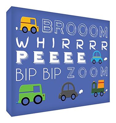 Feel Good Art ZOOMCAR-A7BLK-04IT foto, decoratievoorwerp, van acryl, opschrift in Italiaanse taal 10,5 x 7,4 x 2 cm blauw
