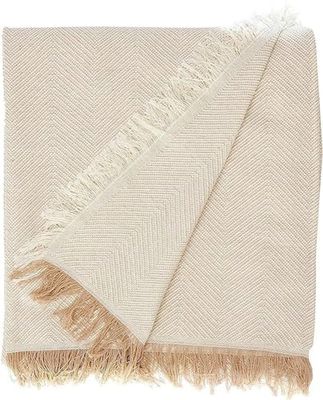 Foulard polyvalent Martina Home Spiga, 80% coton, 20% polyester, brut/beige 180L x 130 W