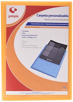 Grafoplas 1431552 – Classeur de 20 pochettes, modèle Folio, couverture PP, couleur orange
