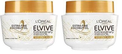 L'Oréal Elvive Extraordinary Oil Coconut Hair Mask Leave-in Conditioner for Normal to Dry Hair 300ml (Pack of 2)