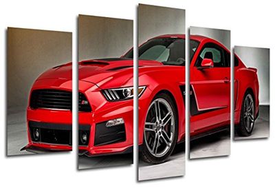 Póster fotográfico carro Mustang vermelho tamanho total: 165 x 62 cm XXL