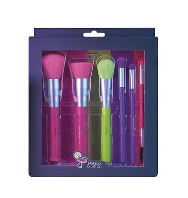 Beter - Set Pennelli per trucco Yummy Collection, 6 pennelli per viso e occhi, Set pennelli trucco, Per cipria, fondotinta, blush, correttore e ombretti, Set Make up Brush, Ideale per regalo