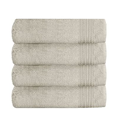 GC GAVENO CAVAILIA Luxurious Hand (50 x 85 Cm, 4 Pack), 100% Egyptian Cotton Super Absorbent Towels Set, Cream, 4Pk Hampton