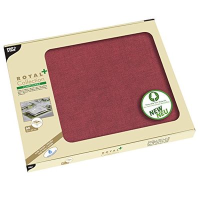 Papstar Royal Collection Plus, 60 Placemats which is just, Tissue 30 cm x 40 cm Bordeaux 85784