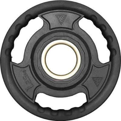 Hit Fitness Unisex vuxen gummi radial olympisk viktskivor | 1,25 kg, svart, 22 cm diameter