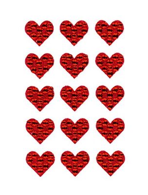 Rössler 9600-205 sammansatt strass hjärtan klistermärke – vit Röd
